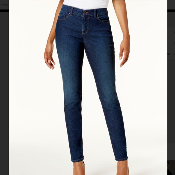 Style Co Tummy Control Skinny Leg Blue Denim Jeans - Picture 1 of 7